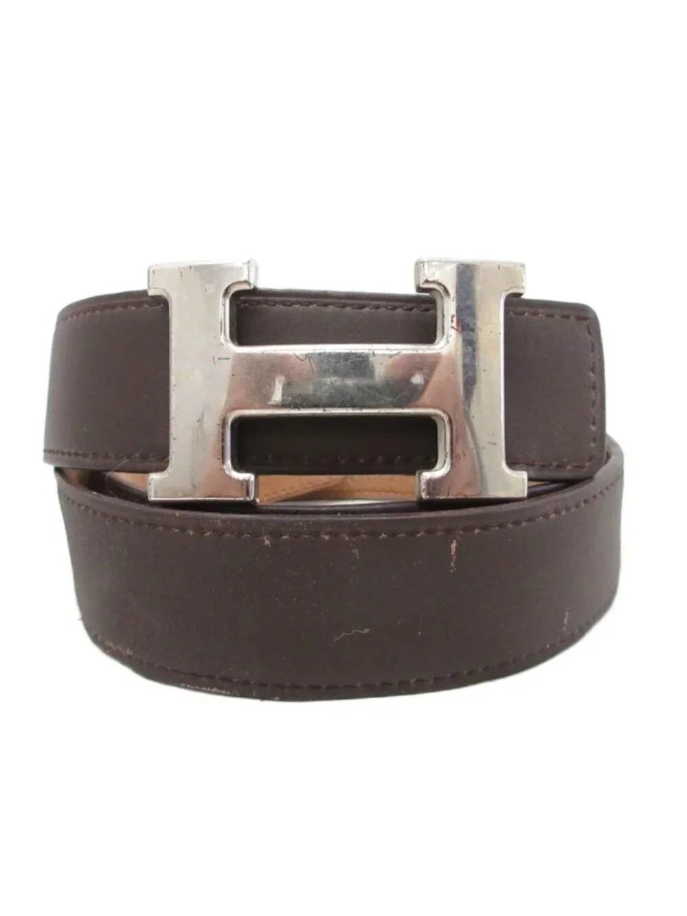 Hermes Constance Belt Logo Leather Buckle 80 Brown